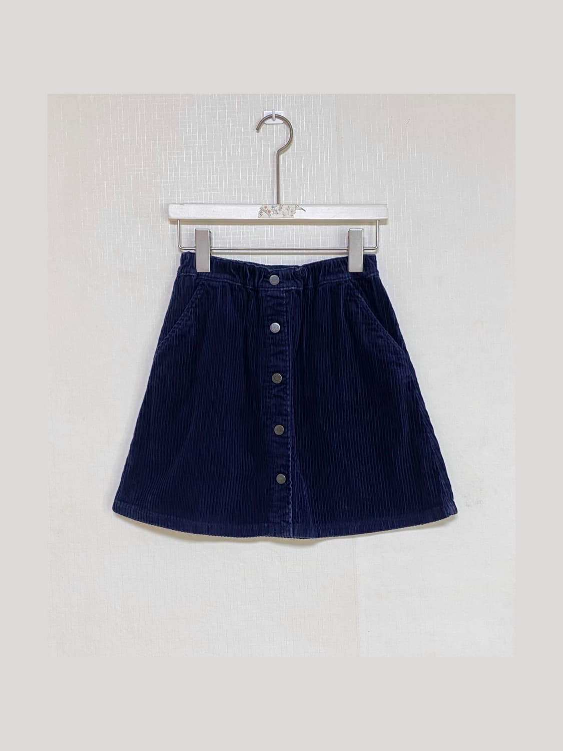 Navy Corduroy A-Line Mini Skirt 상품이미지1