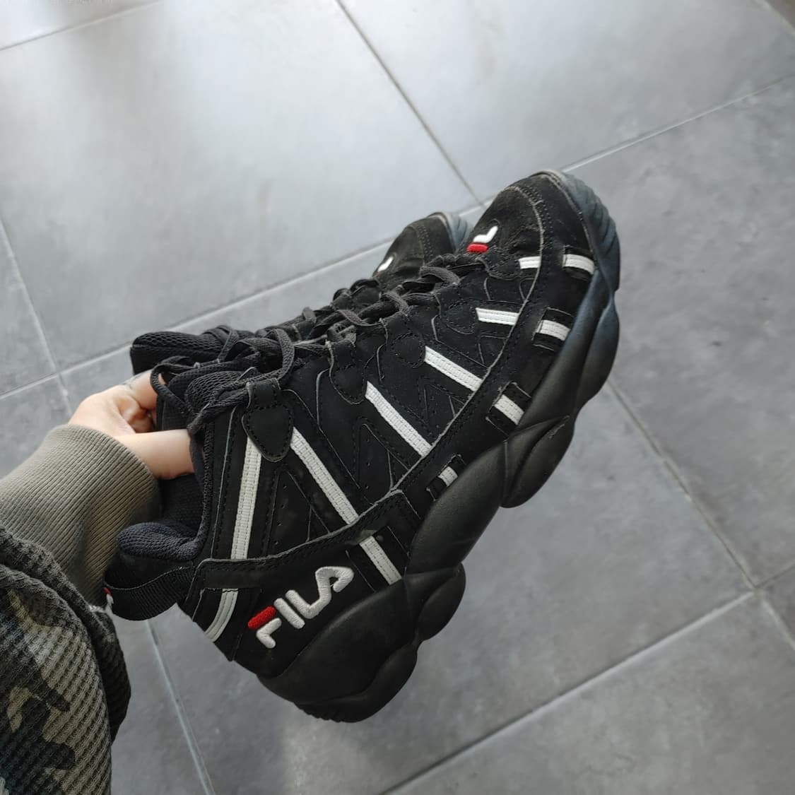 250 휠라 남성 블랙 빈티지 스파게티 운동화 상품이미지4