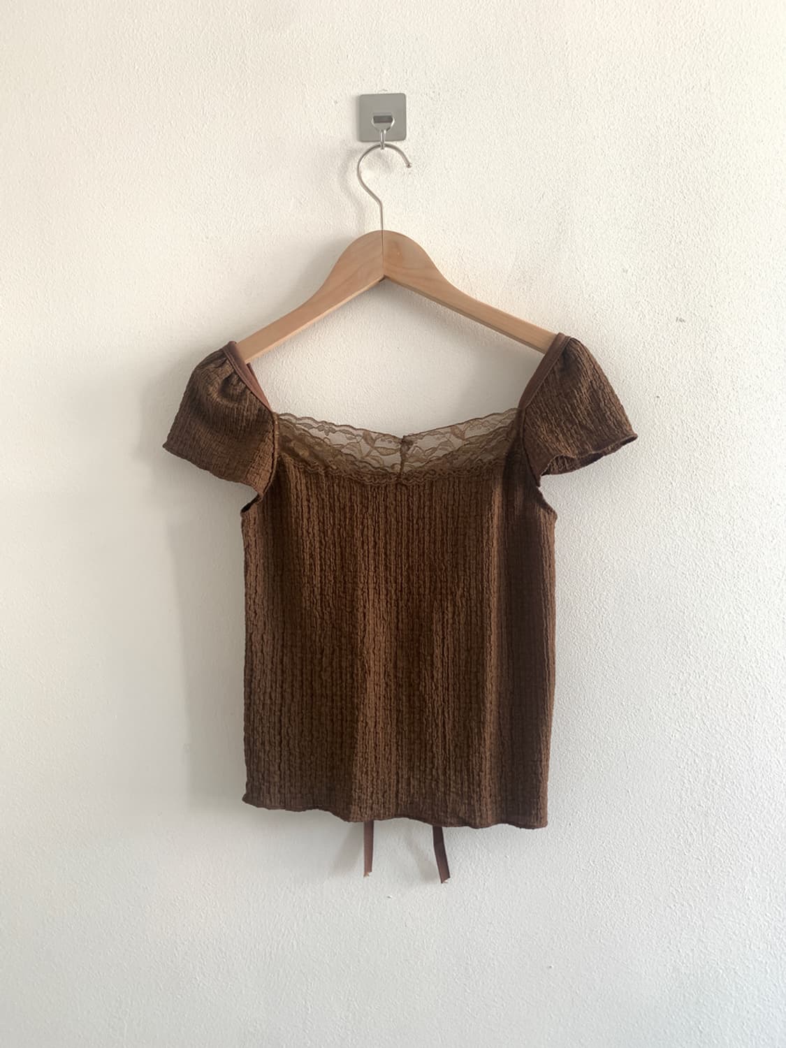 Lace v neck ribbon blouse 상품이미지7