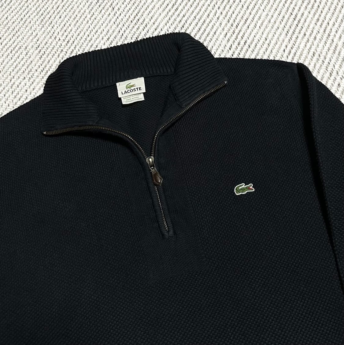 [XL] Lacoste 라코스테 네이비 하프 집업 코튼 맨투맨 상품이미지3