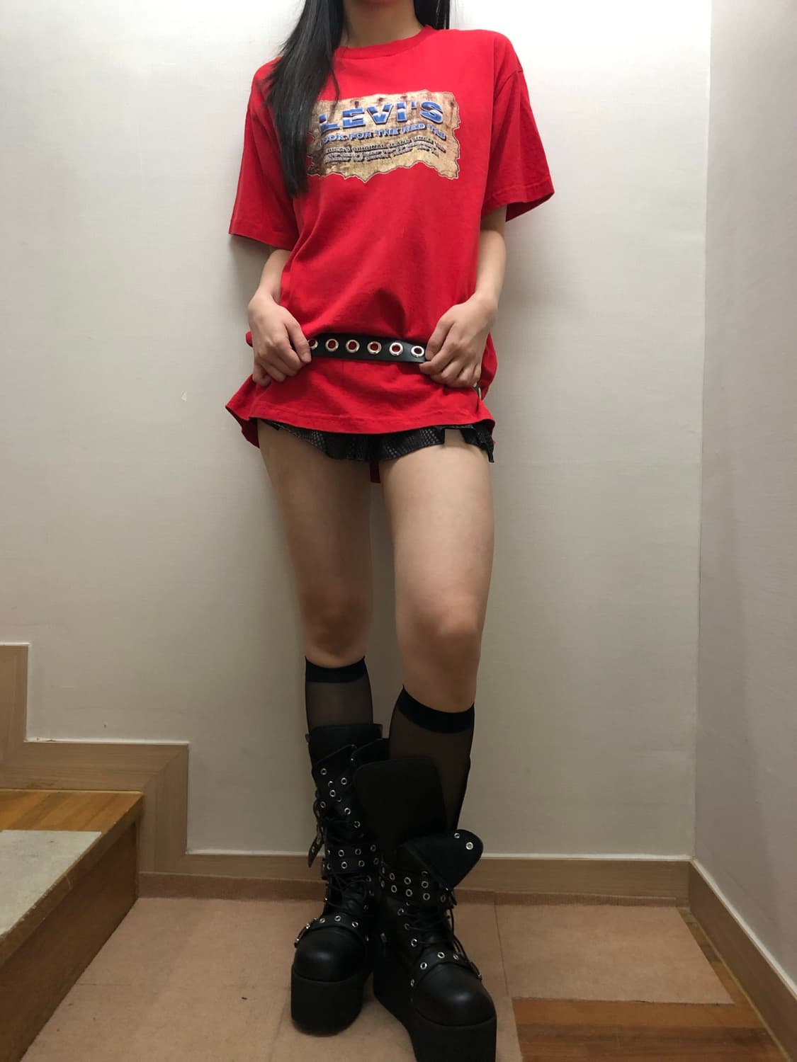 빈티지 리바이스 레드 반팔 상품이미지4