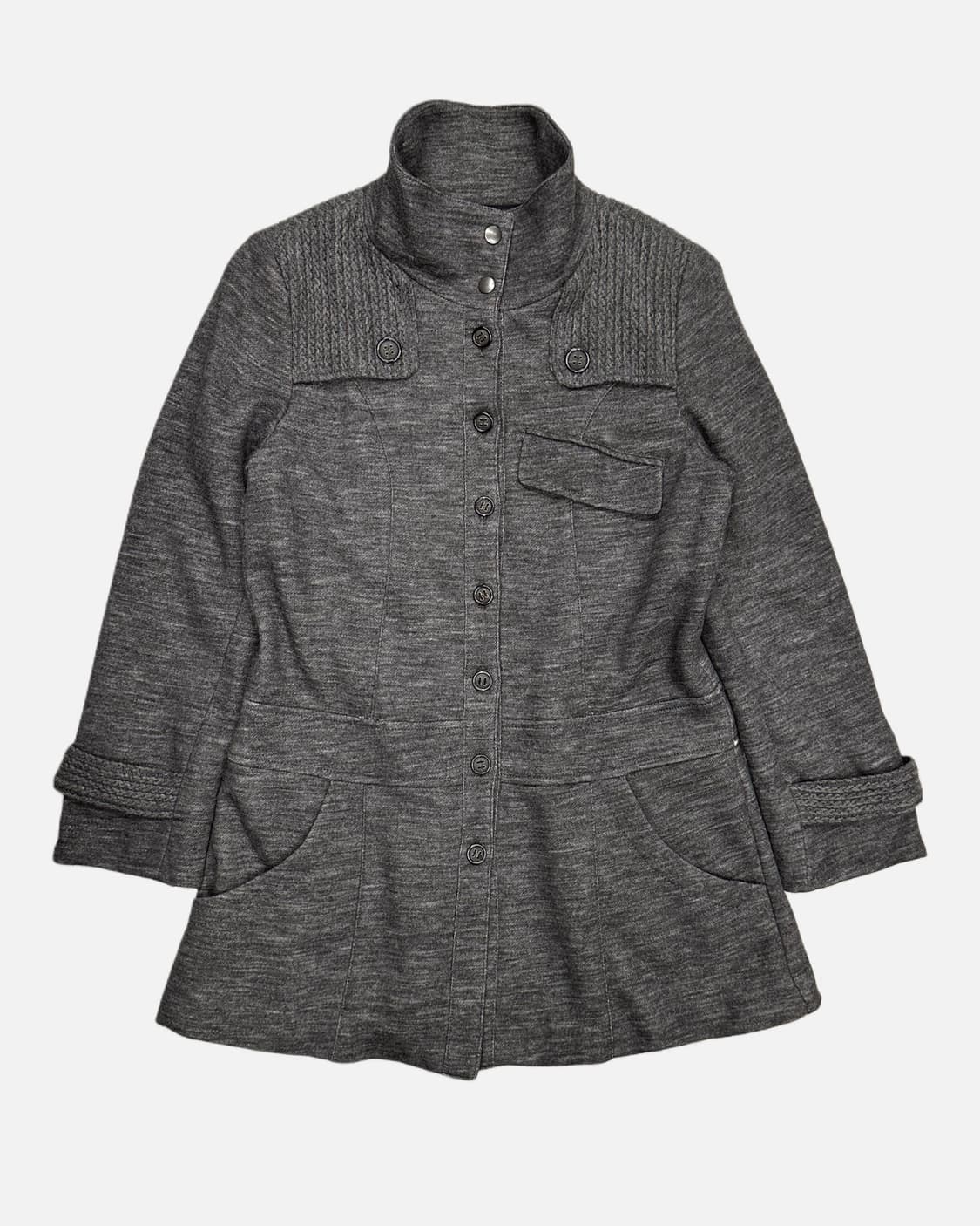 charcoal wool knit york coat 상품이미지1