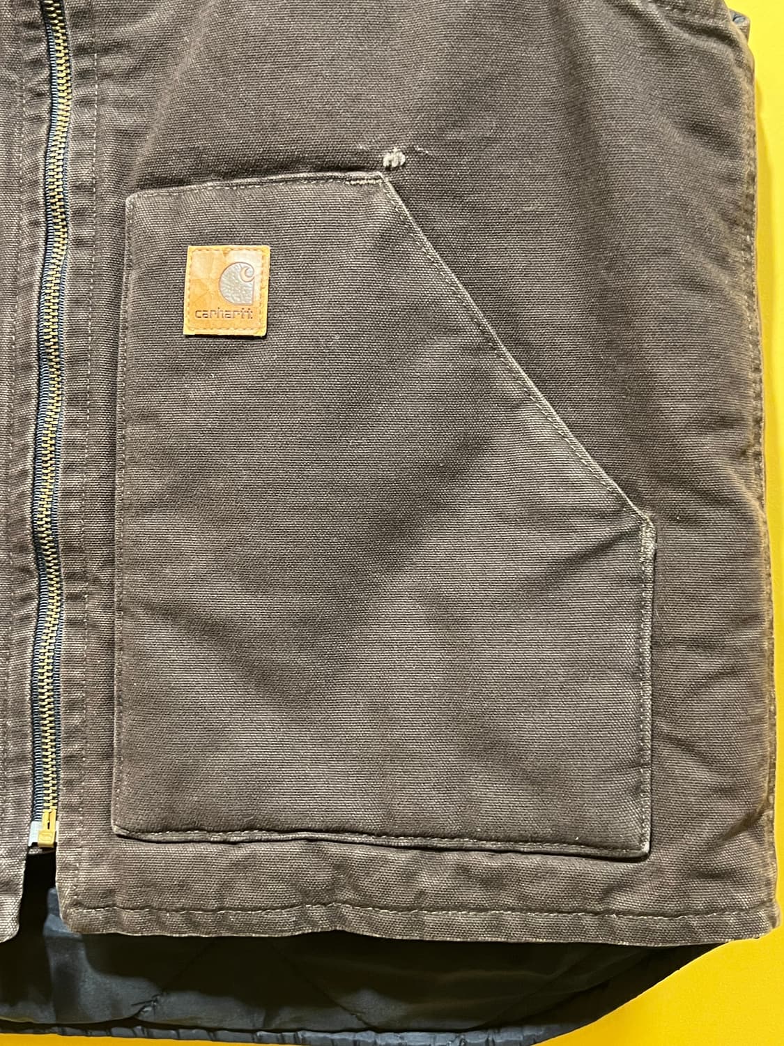 90s 칼하트 V02 빈티지 워크 베스트 조끼 다크브라운 M 상품이미지5