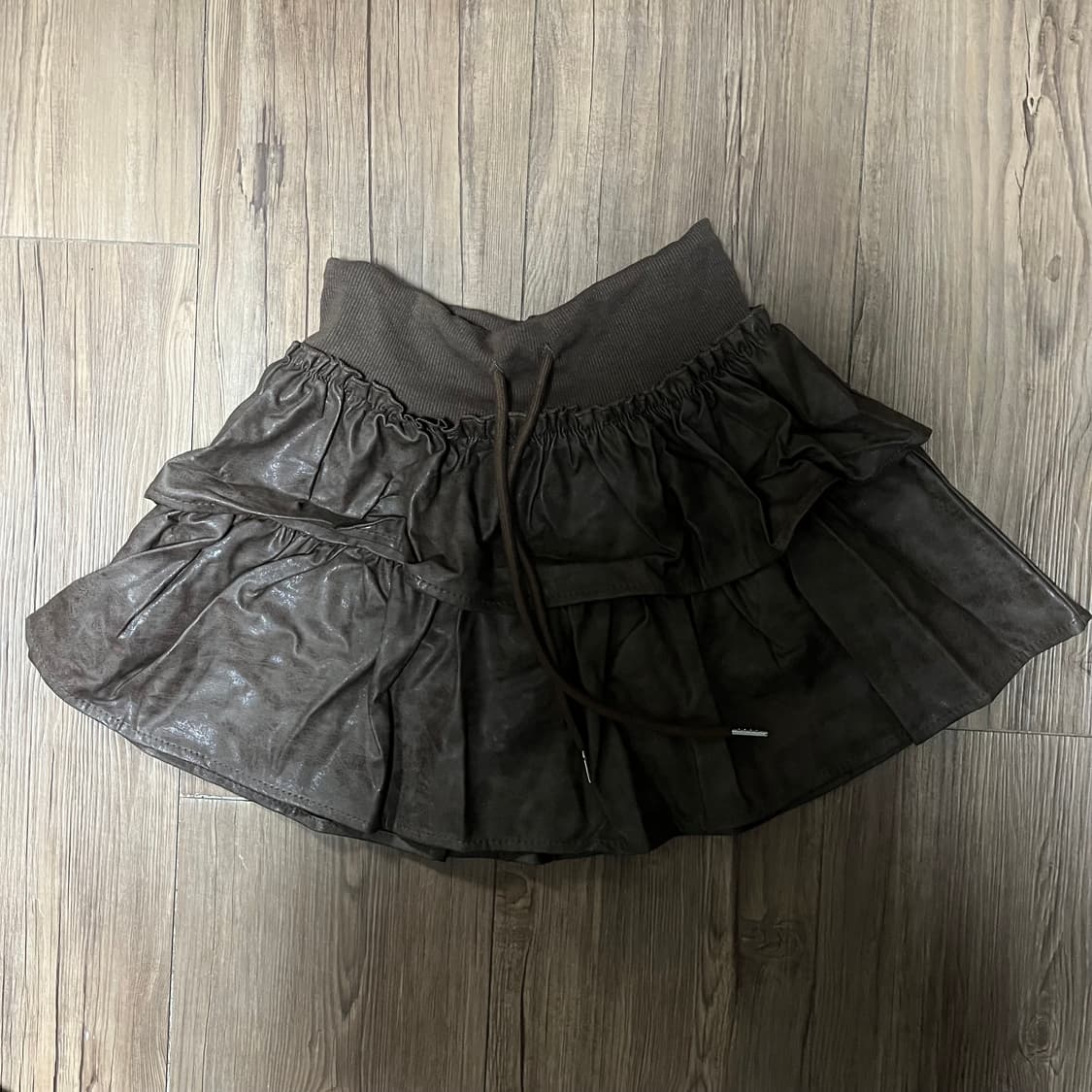 vintage leather skirt(brown) 상품이미지2