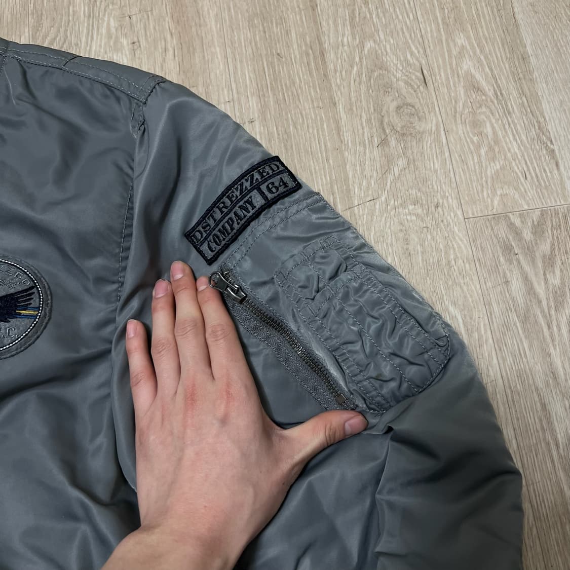 디스트레즈드 남성 와펜 봄버 MA1 항공점퍼 M/95  상품이미지4