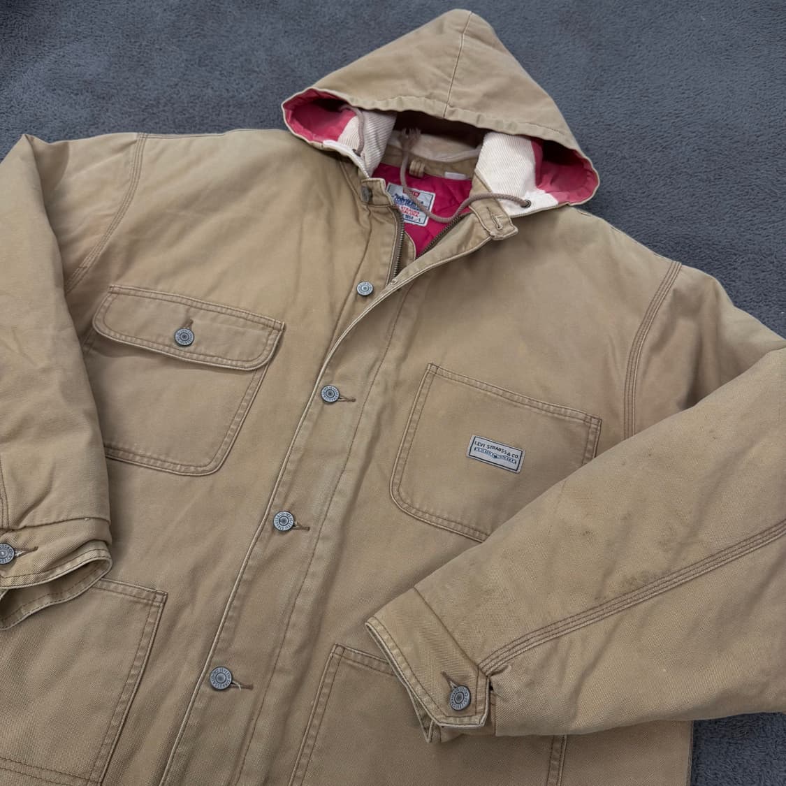 [ 정품/L ] 리바이스 퀄팅 누빔 후드 워크 자켓 상품이미지1