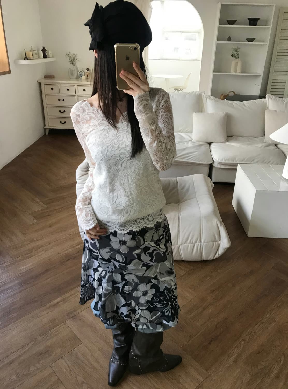 vintage pattern skirt 상품이미지1