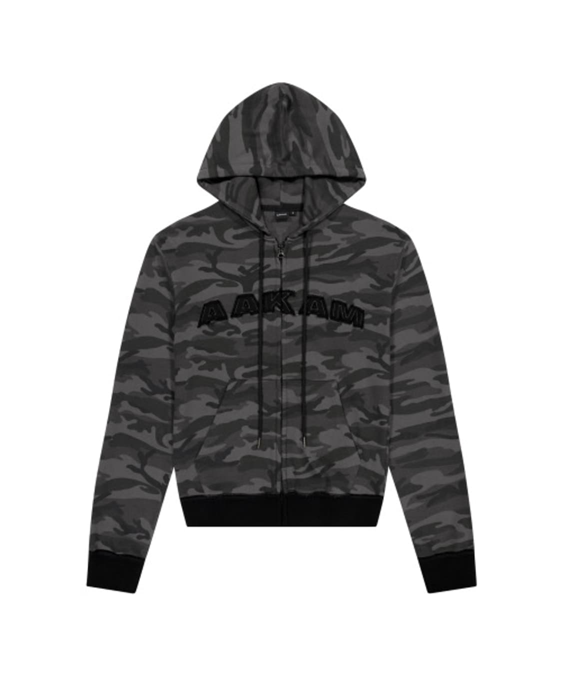 [1] 아캄 콘트라스트 로고 집업 후디 블랙 상품이미지1