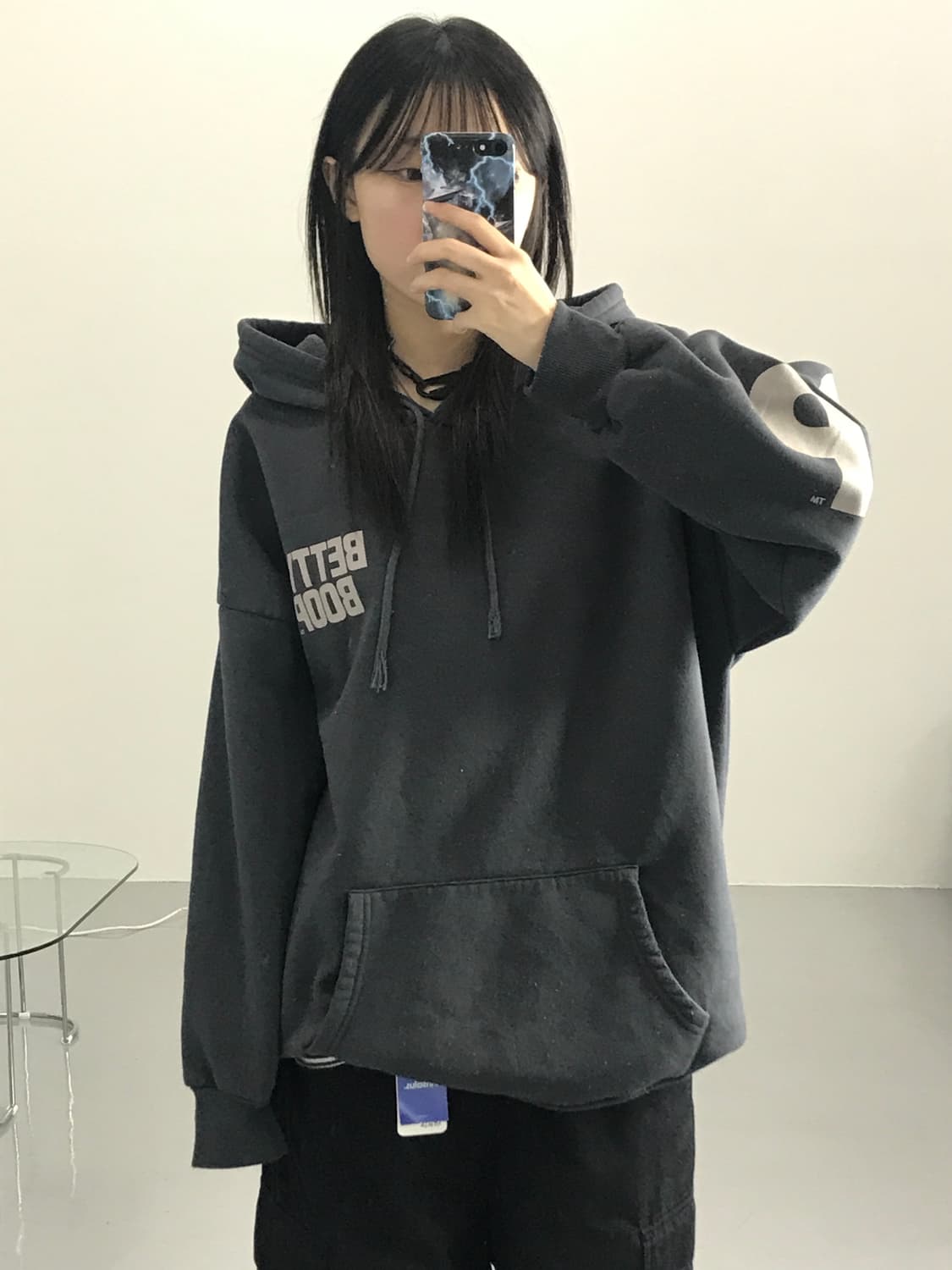  베티붑 그레이 후드티 상품이미지1