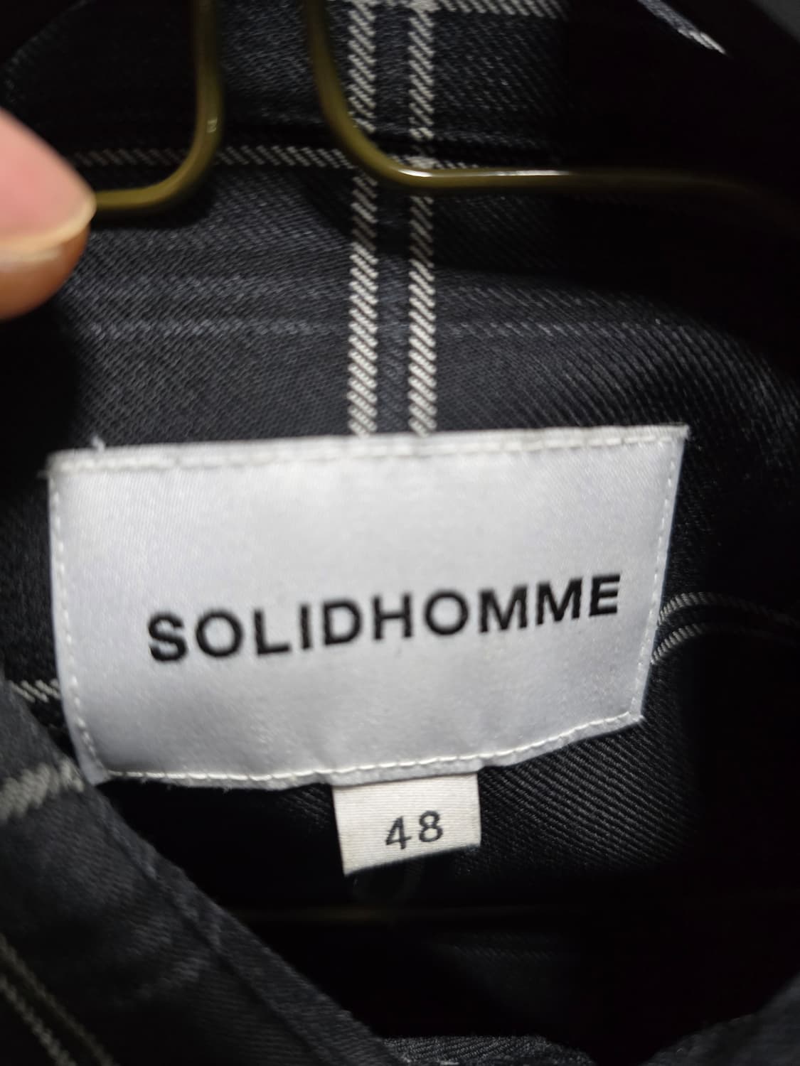 20FW 솔리드옴므 블랙체크 아우터셔츠 48 상품이미지3