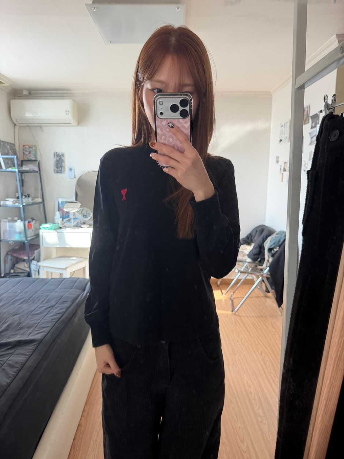 [정품]아미 블랙 롱슬리브 XS 상품이미지1