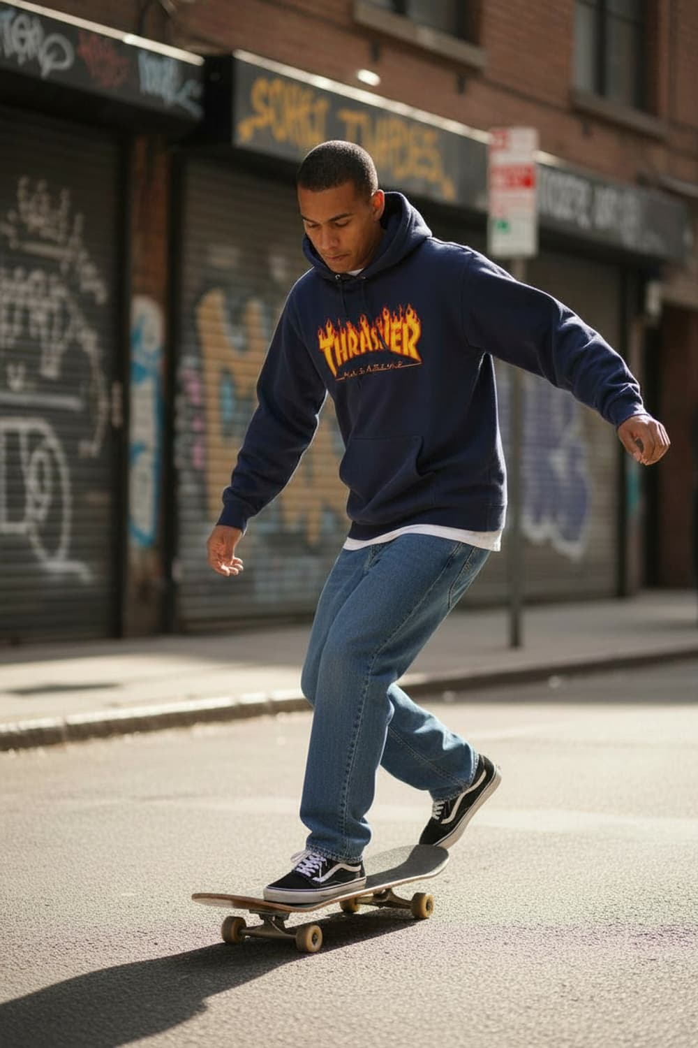 [S] 트레셔 플레임 로고 후디 스케이트 후드티셔츠 스웻 USA 상품이미지2