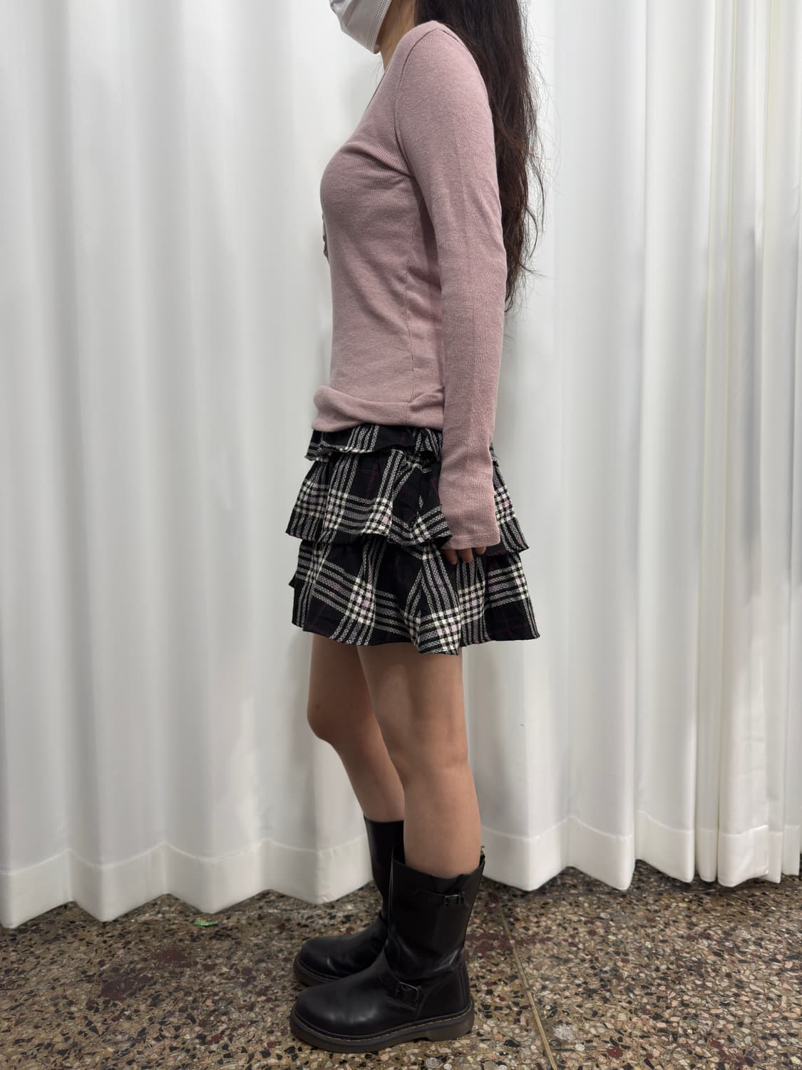 kumikyoku check frill layered skirt 상품이미지5