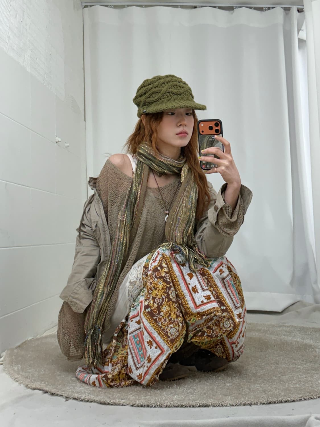 빈티지 카키 브라운 야상 자켓 그런지 모리 코디 세트 상품이미지2