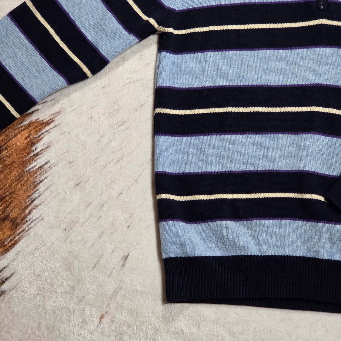 라코스테 단가라 반집업 카라 니트 상품이미지3