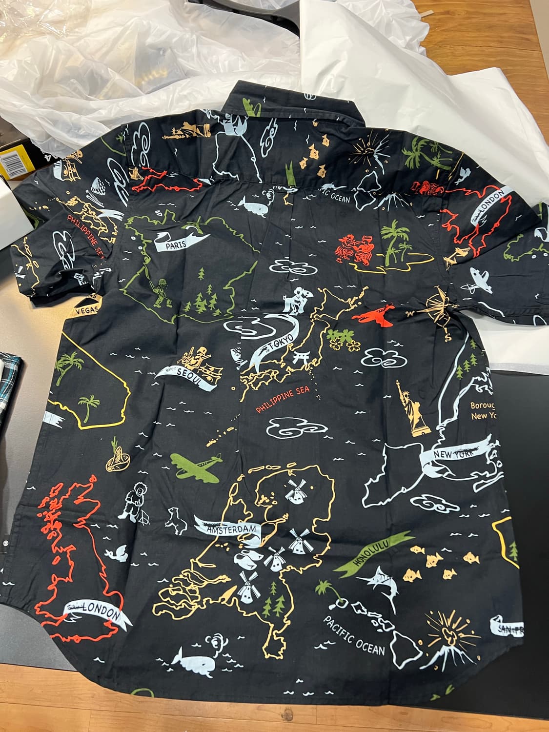 스투시 월드시티 맵프린트 셔츠 L 상품이미지4