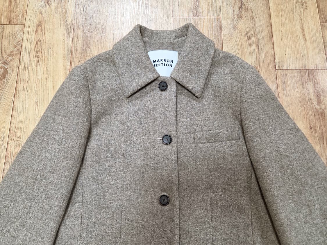 마론에디션(MARRON EDITION) 멜란지 베이지 수트코트 프리사이즈 상품이미지6