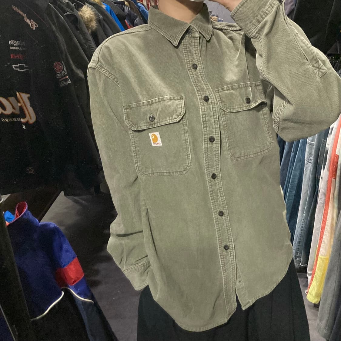 [IM]칼하트 코듀로이 워크셔츠 올리브그린 상품이미지3