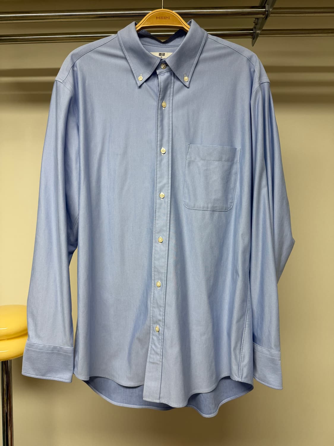 유니클로 슈퍼 논아이론 셔츠 (버튼다운) 블루 XL 상품이미지4