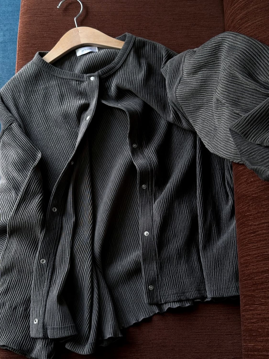 Irregular rib design wide cardigan jacke 상품이미지1