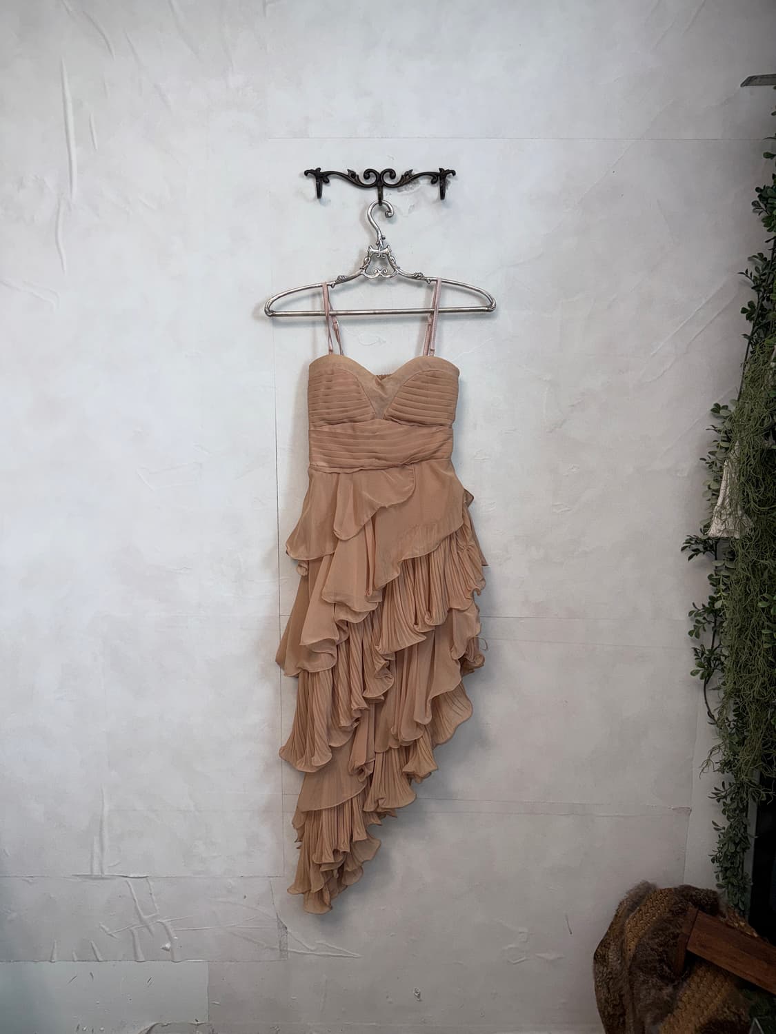 Coral pink asymmetrical ruffle sheer ops 상품이미지5