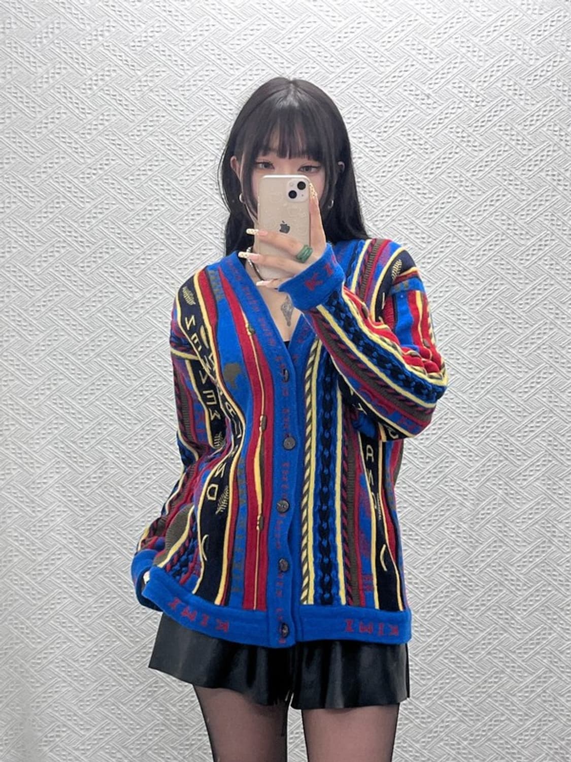 빈티지 쿠지맛 보헤미안 펑크 키치 히피 니트 가디건 XL C09938 상품이미지2