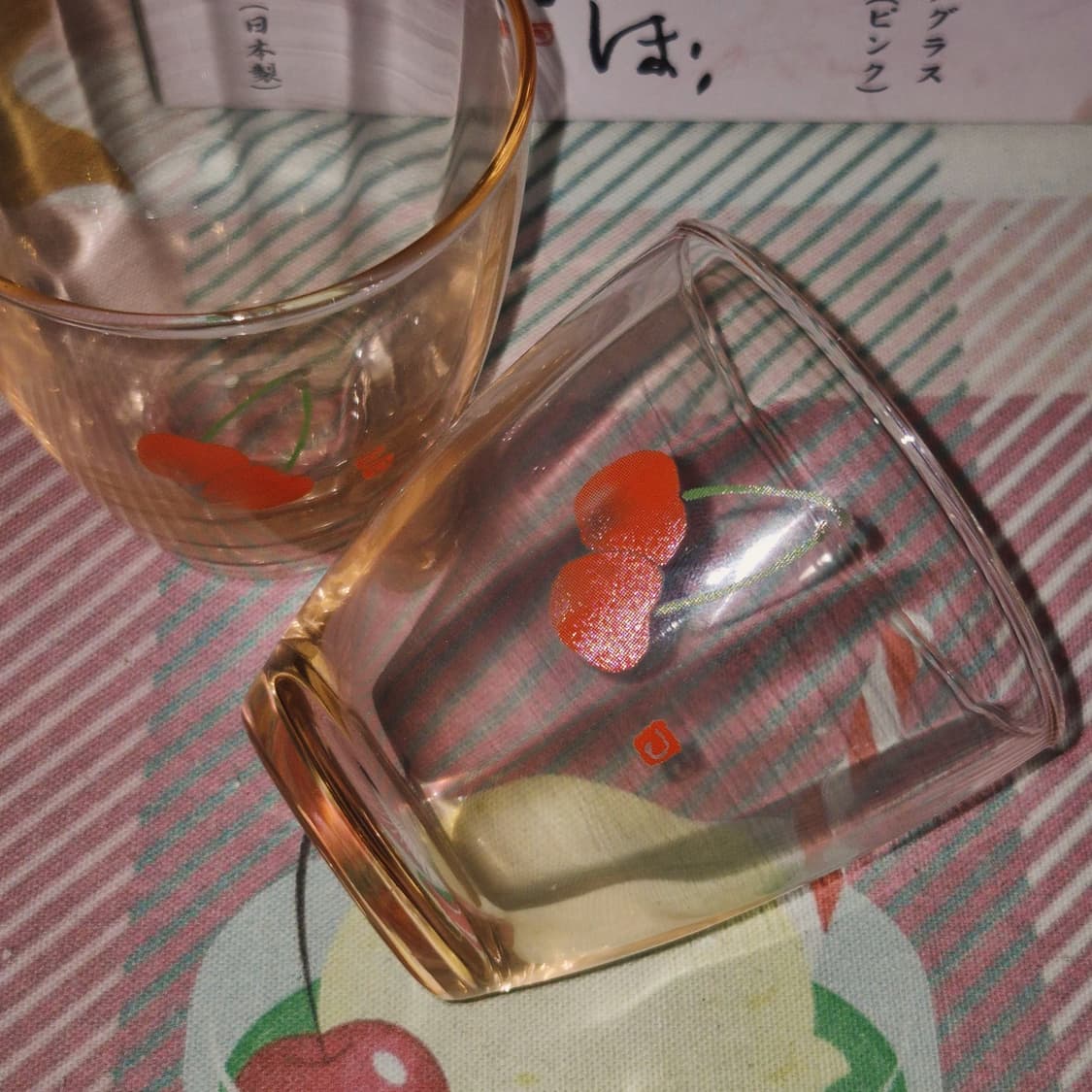 00s 카타오카 츠루타로 체리 글라스 세트 상품이미지7