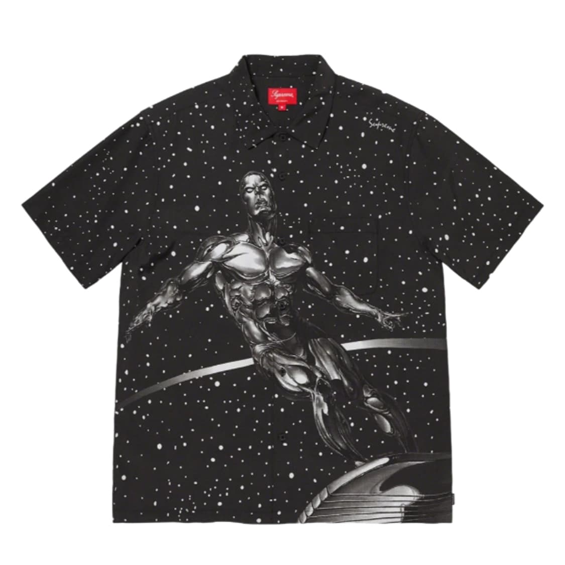 슈프림 실버 서퍼 숏슬리브 셔츠 블랙 L 상품이미지1