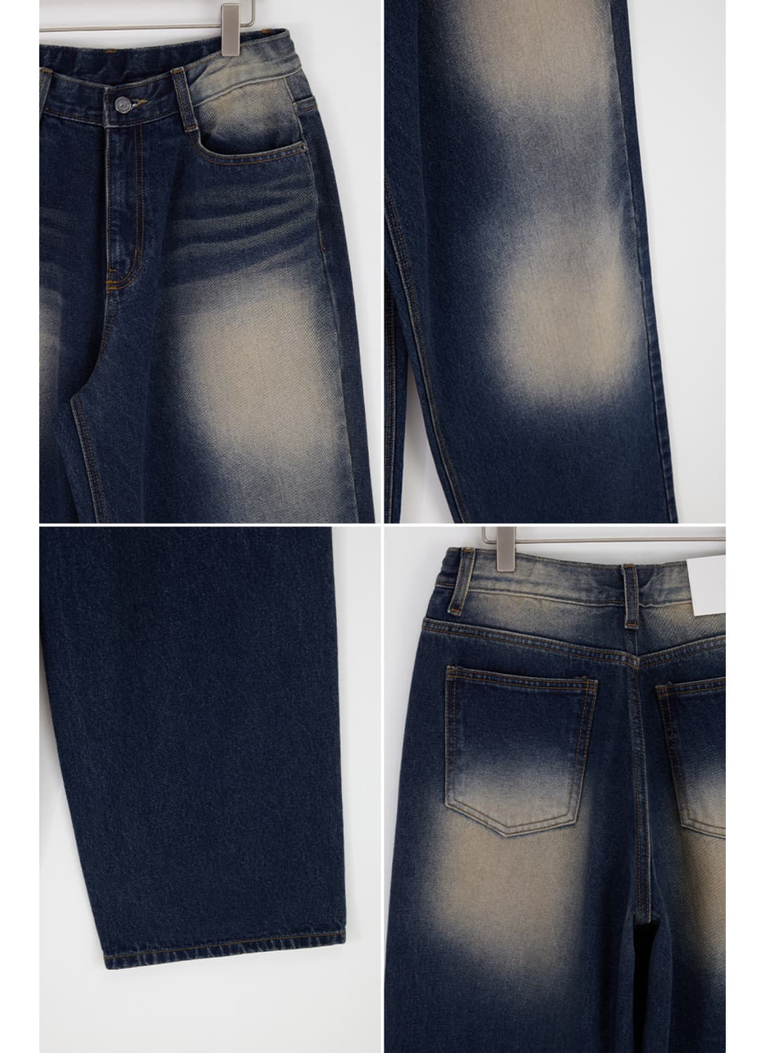 밀리언코르 진청 워싱 데님 팬츠 2XL 상품이미지4