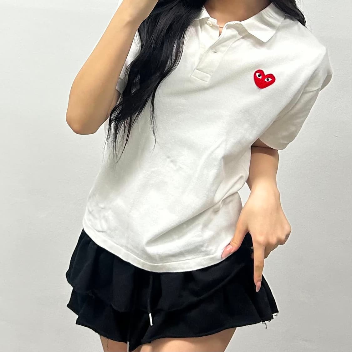 꼼데가르송 하트와펜 pk 반팔 카라티(L) 상품이미지3
