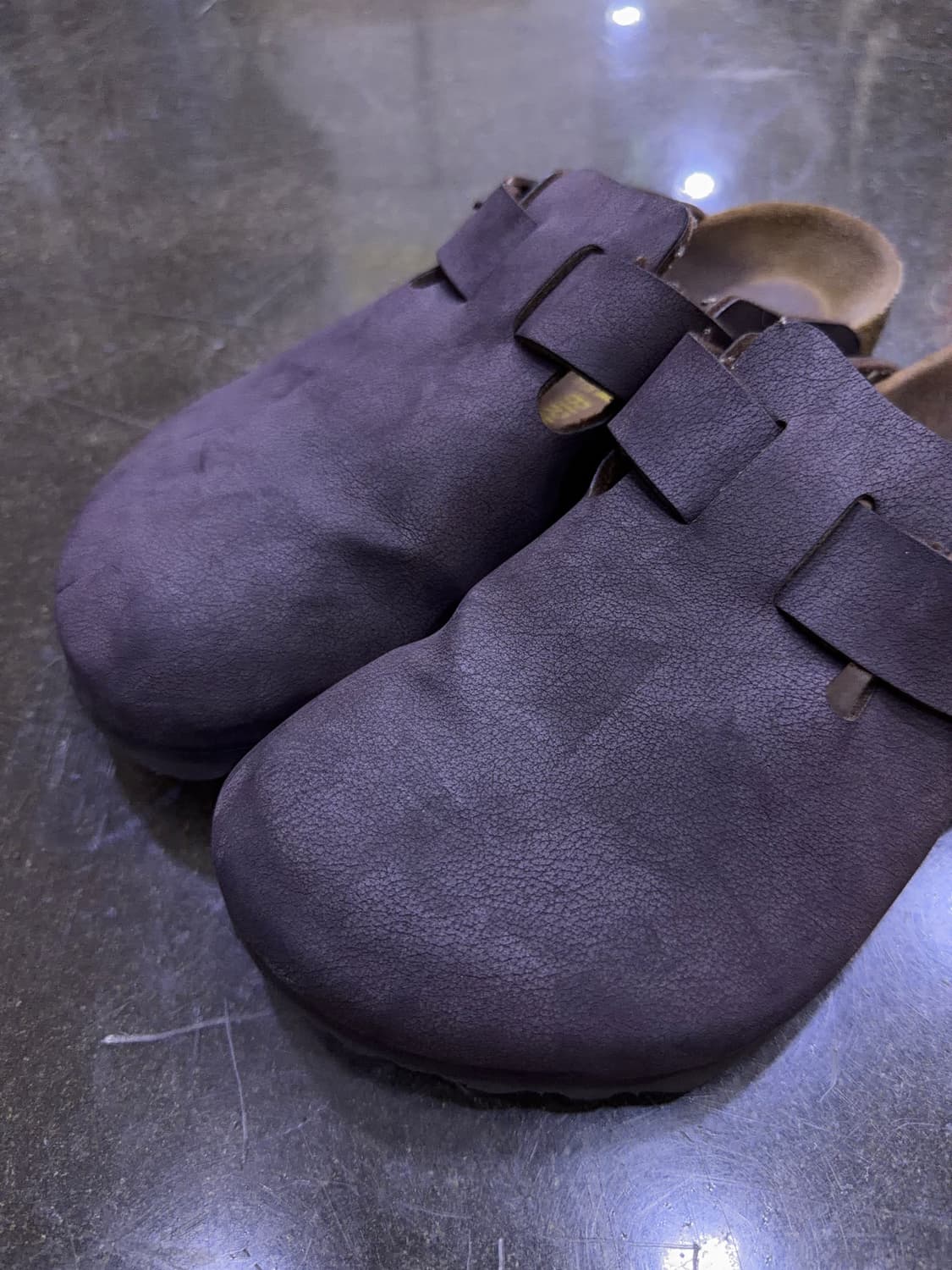 버켄스탁 보스턴 레더 샌들 슬리퍼 슈즈 퍼플 브라운 265 상품이미지3