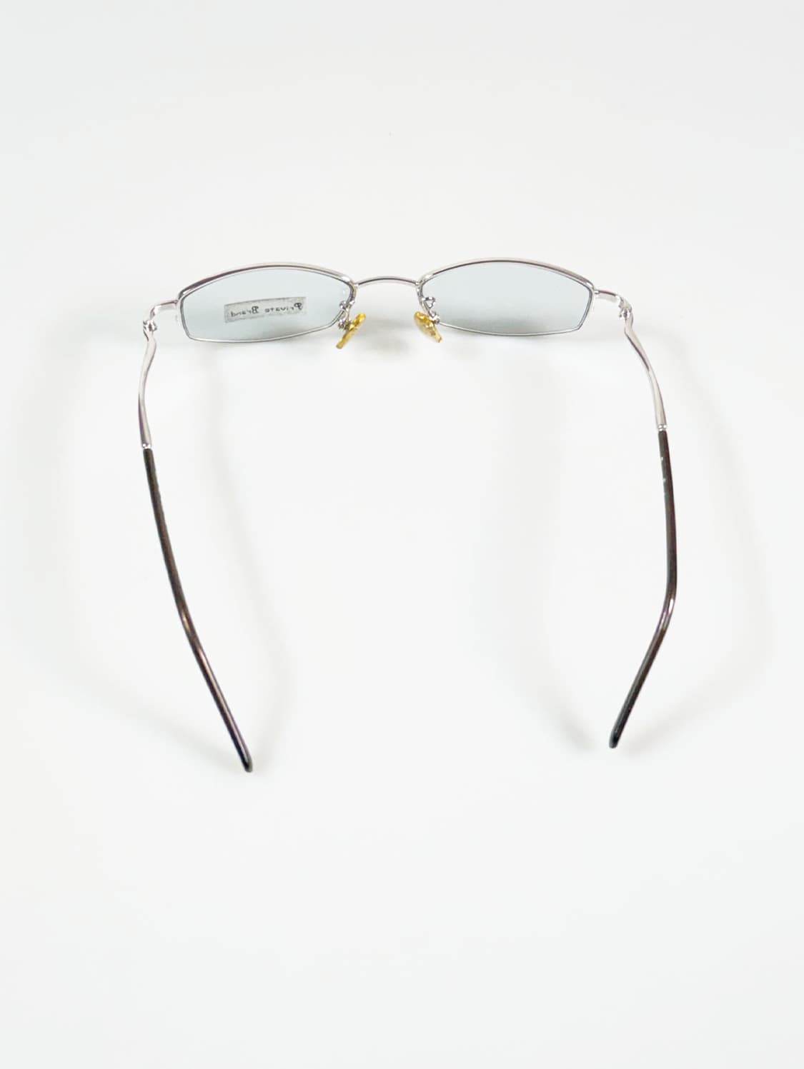 90s PRIVATE BRAND 실버 반무테 스퀘어 빈티지 안경 상품이미지5