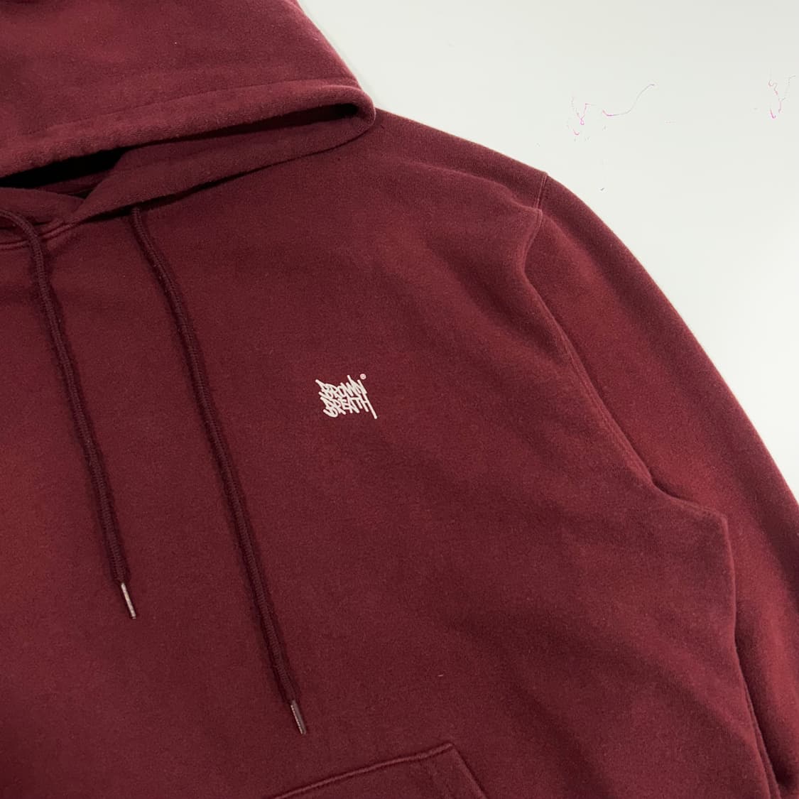 Brown breath  브라운브레스 백 포인트 버건디 후드티 상품이미지4
