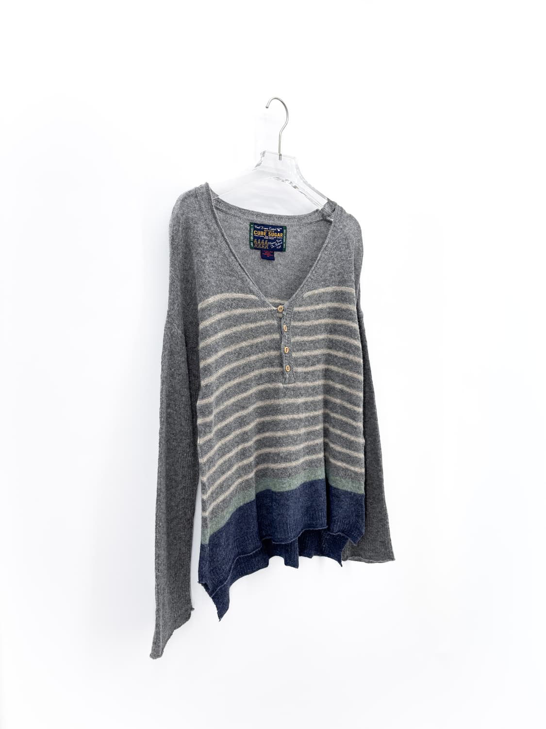 빈티지 멀티 버튼 스트라이프 니트 상품이미지1