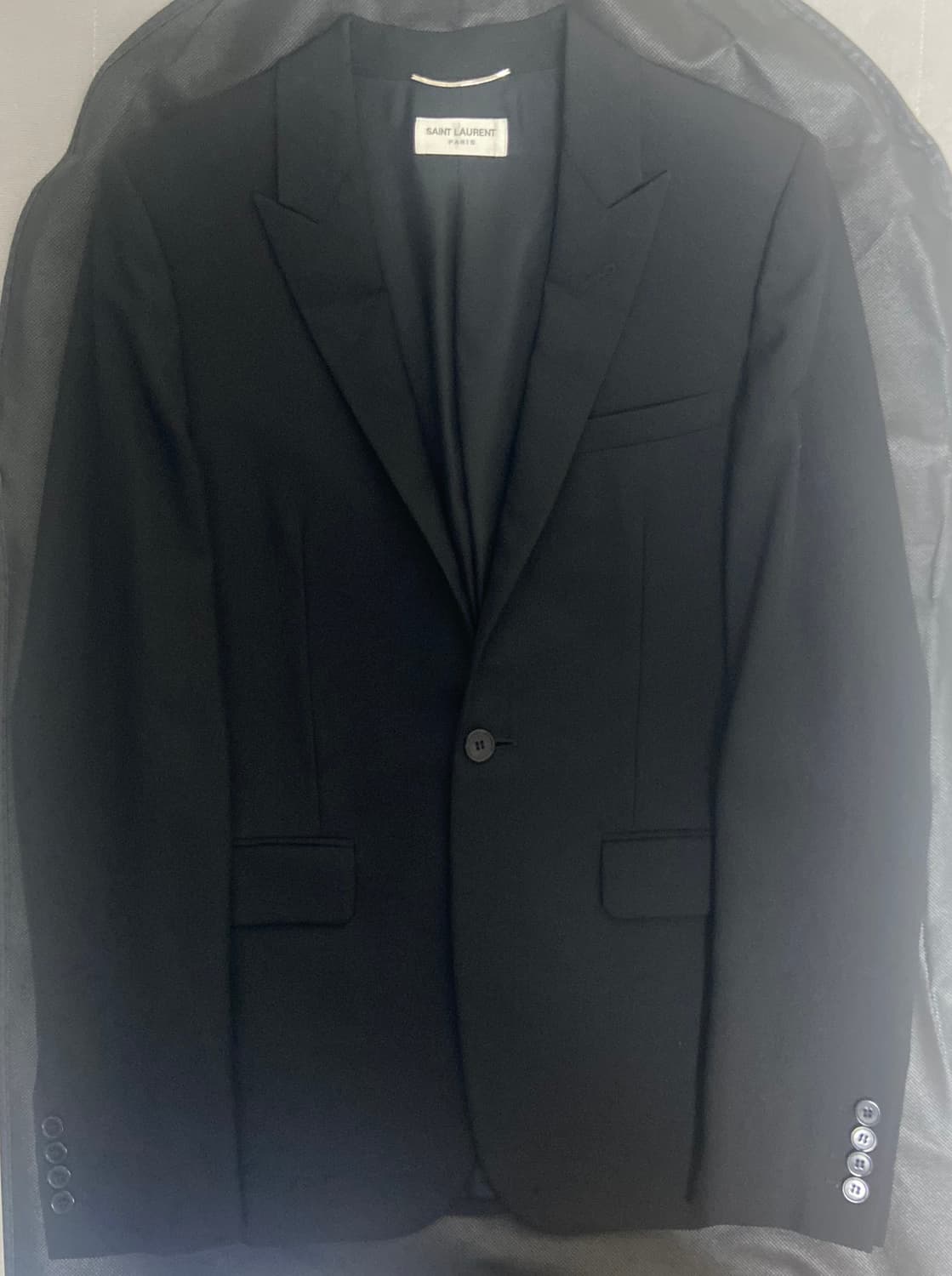 생로랑 에디시즌 피크드라펠 블레이저 자켓 46 상품이미지1