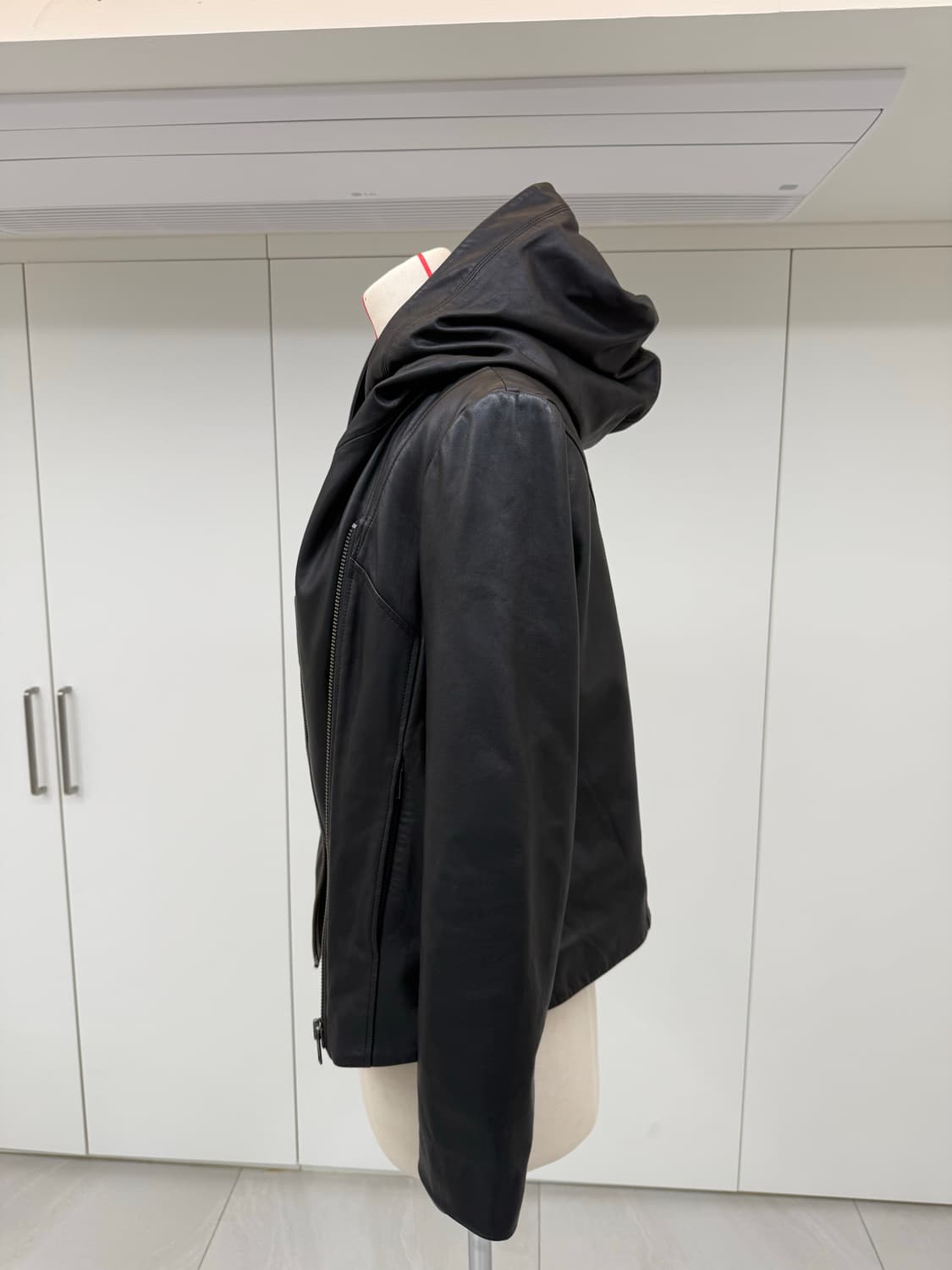 헬무트랭 블랙 양가죽 집업 후드 가죽 자켓 L 상품이미지6