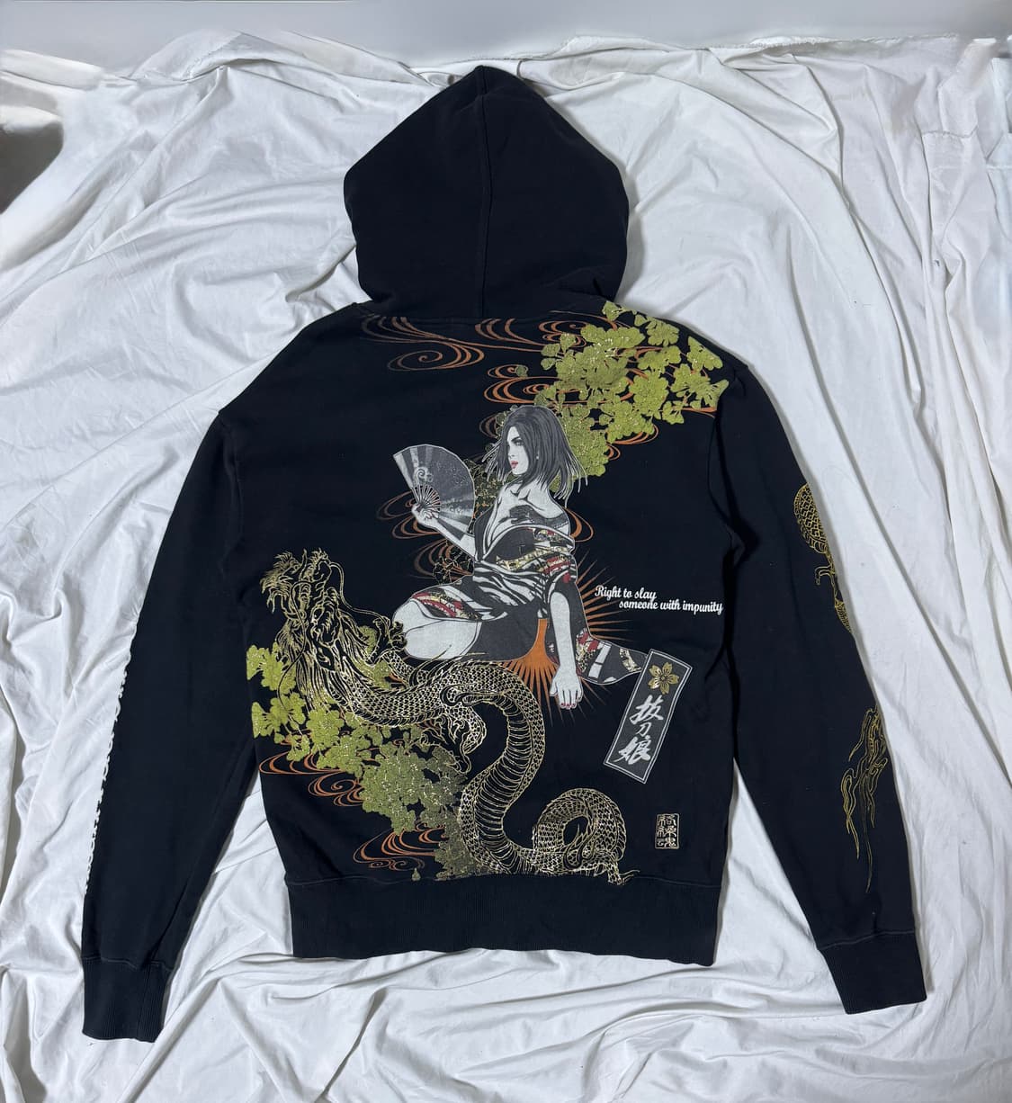 Divine retribution 프린트 후드집업 게이샤 용 에드하디 상품이미지1
