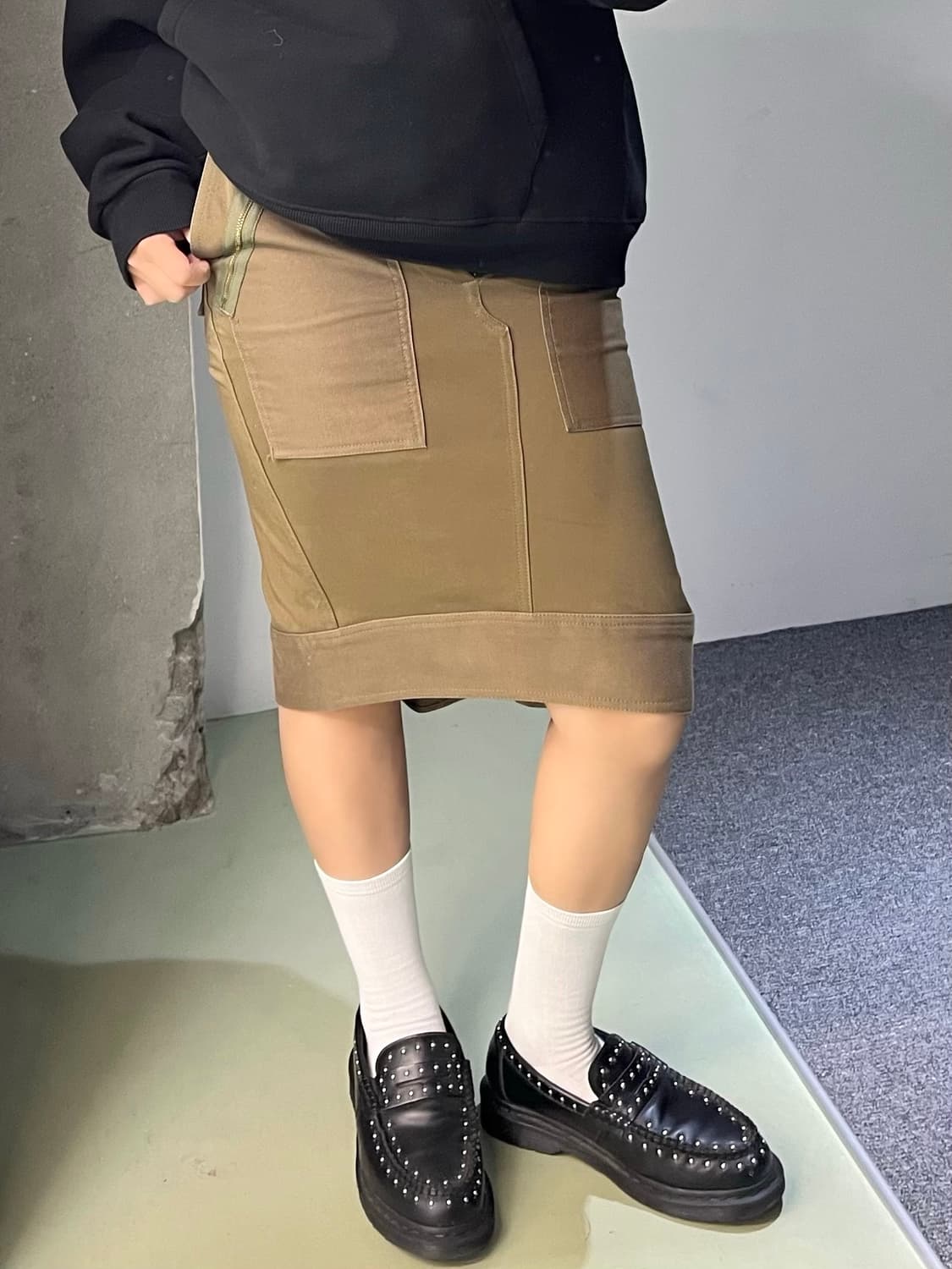 셀린느 더블 집 밀리터리 미디 스커트 상품이미지2