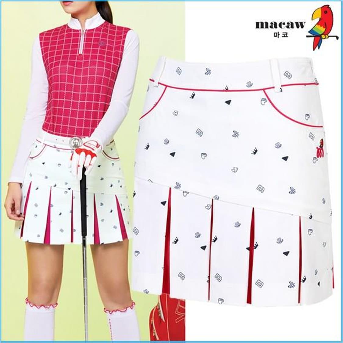마코 골프 언발란스박스 플리츠 큐롯 스커트 27 상품이미지1
