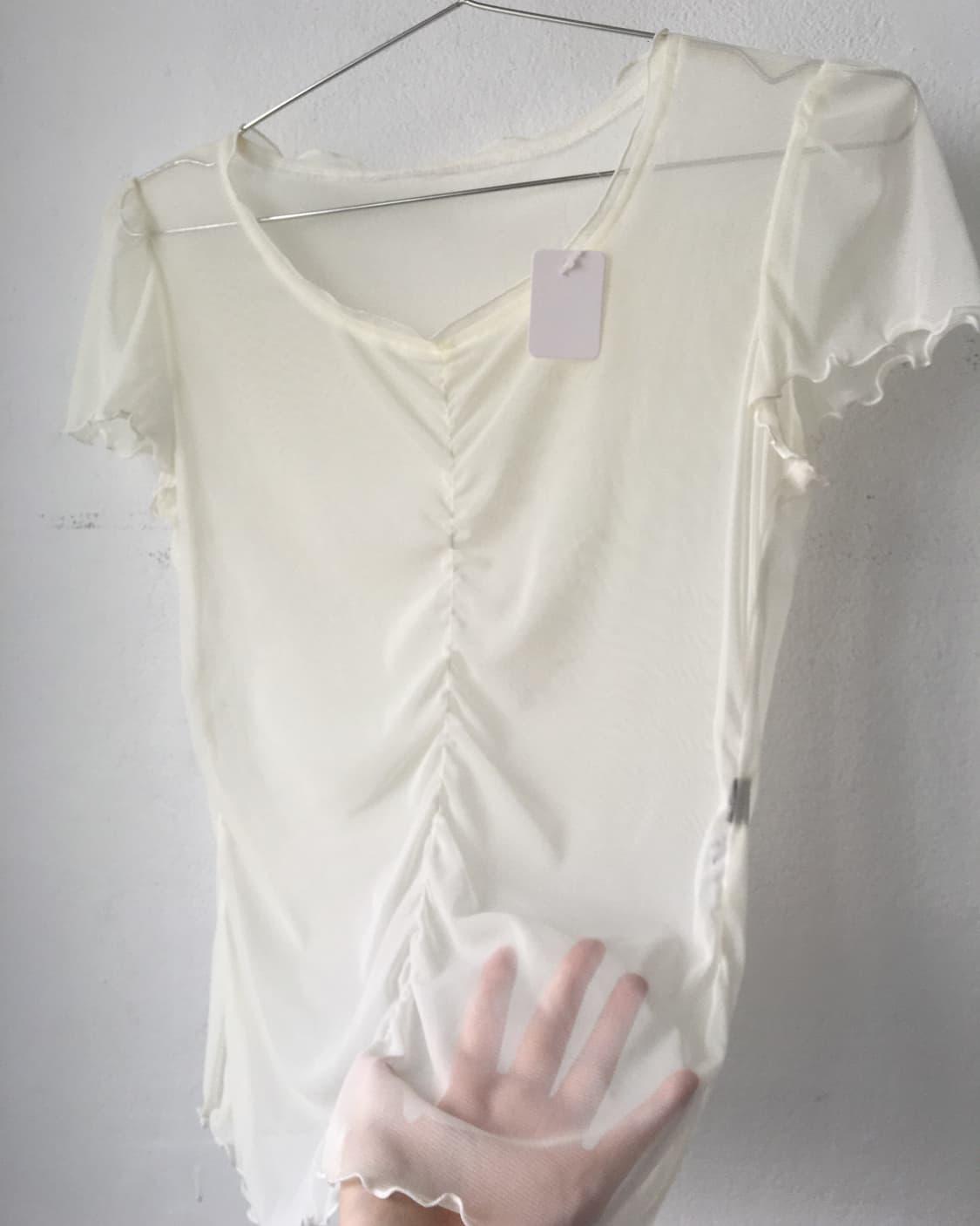 Shirring point see through top 상품이미지2