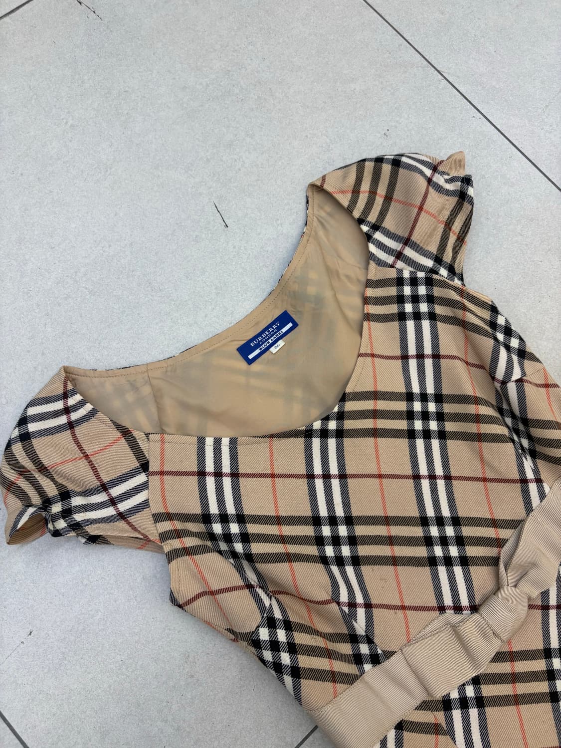 버버리 블루라벨 노바체크 캡슬리브 원피스 상품이미지3
