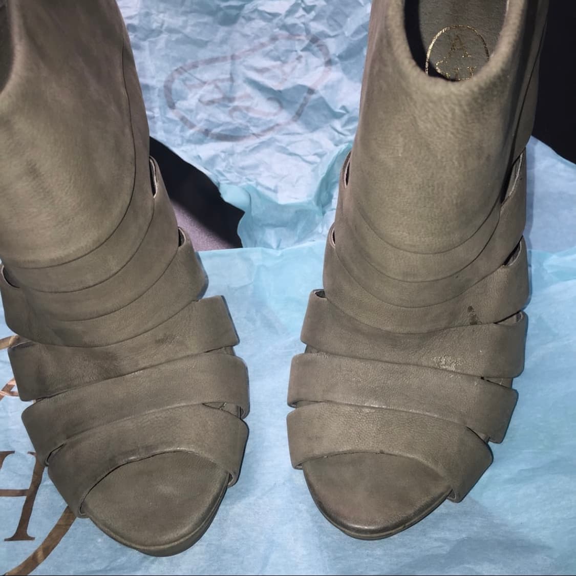 Ash 아쉬 오픈토 스트랩 카키 스웨이드 힐 상품이미지4