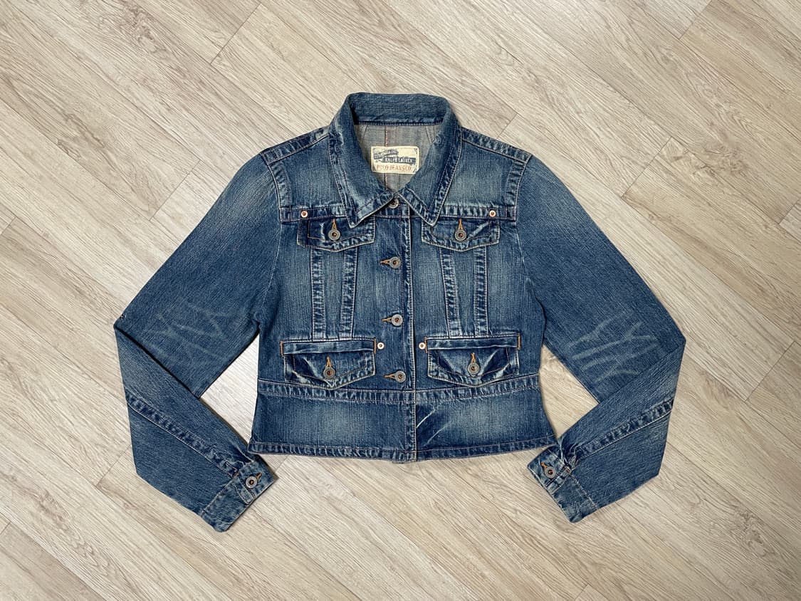 55) 폴로 랄프로렌 여성 중청워싱 크롭 데님자켓(데드스탁)  상품이미지1