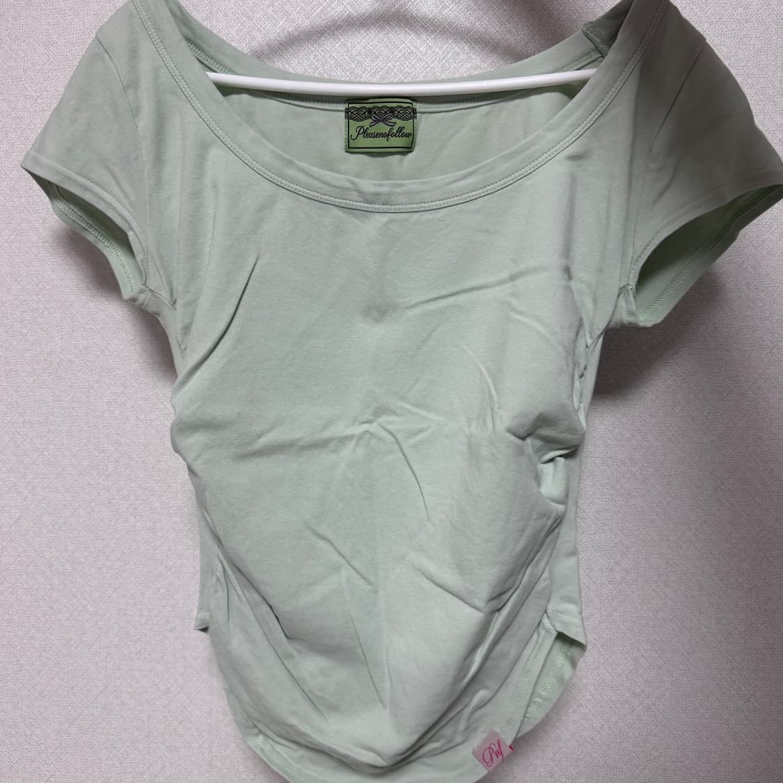 플리즈노팔로우 모모 셔링 탑 라임민트 MOMO Shirring top 상품이미지2