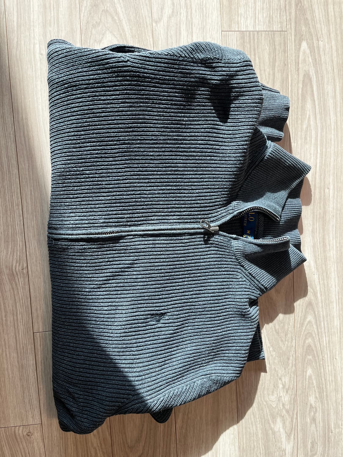 폴로 코튼 집업 회색 상품이미지3