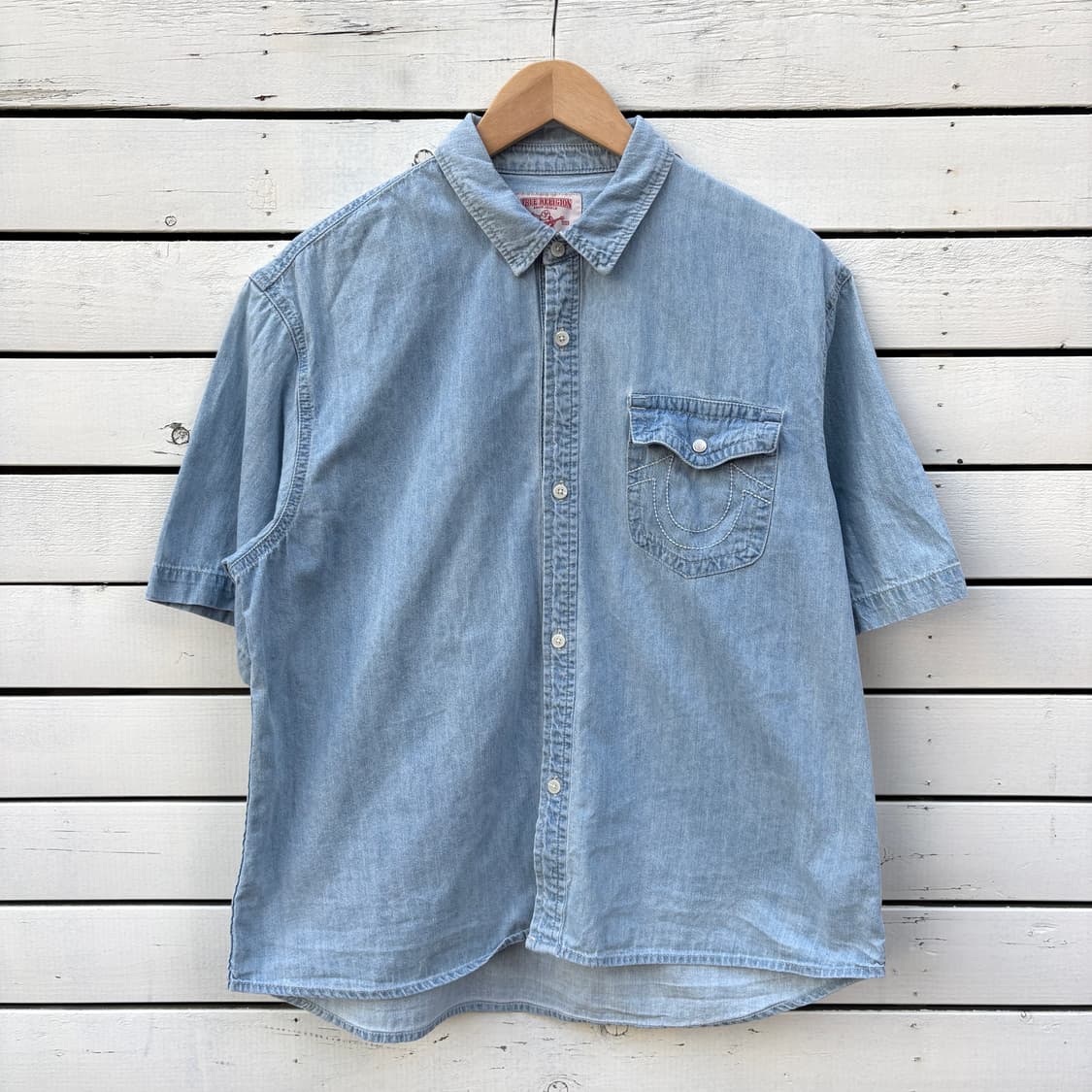 True Religion 트루릴리전 데님 반팔 셔츠 상품이미지1