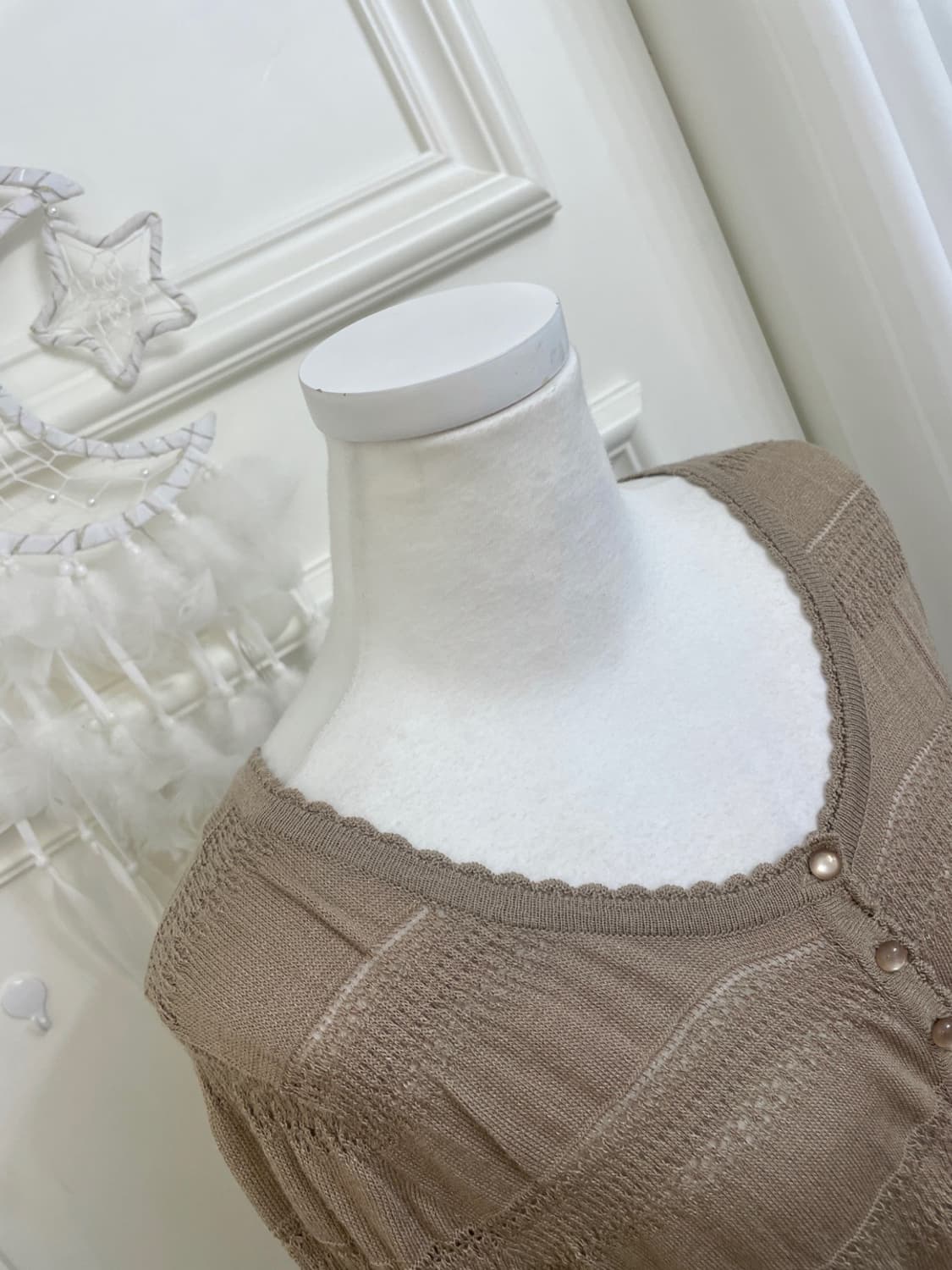 milk brown crochet long cardigan 상품이미지8