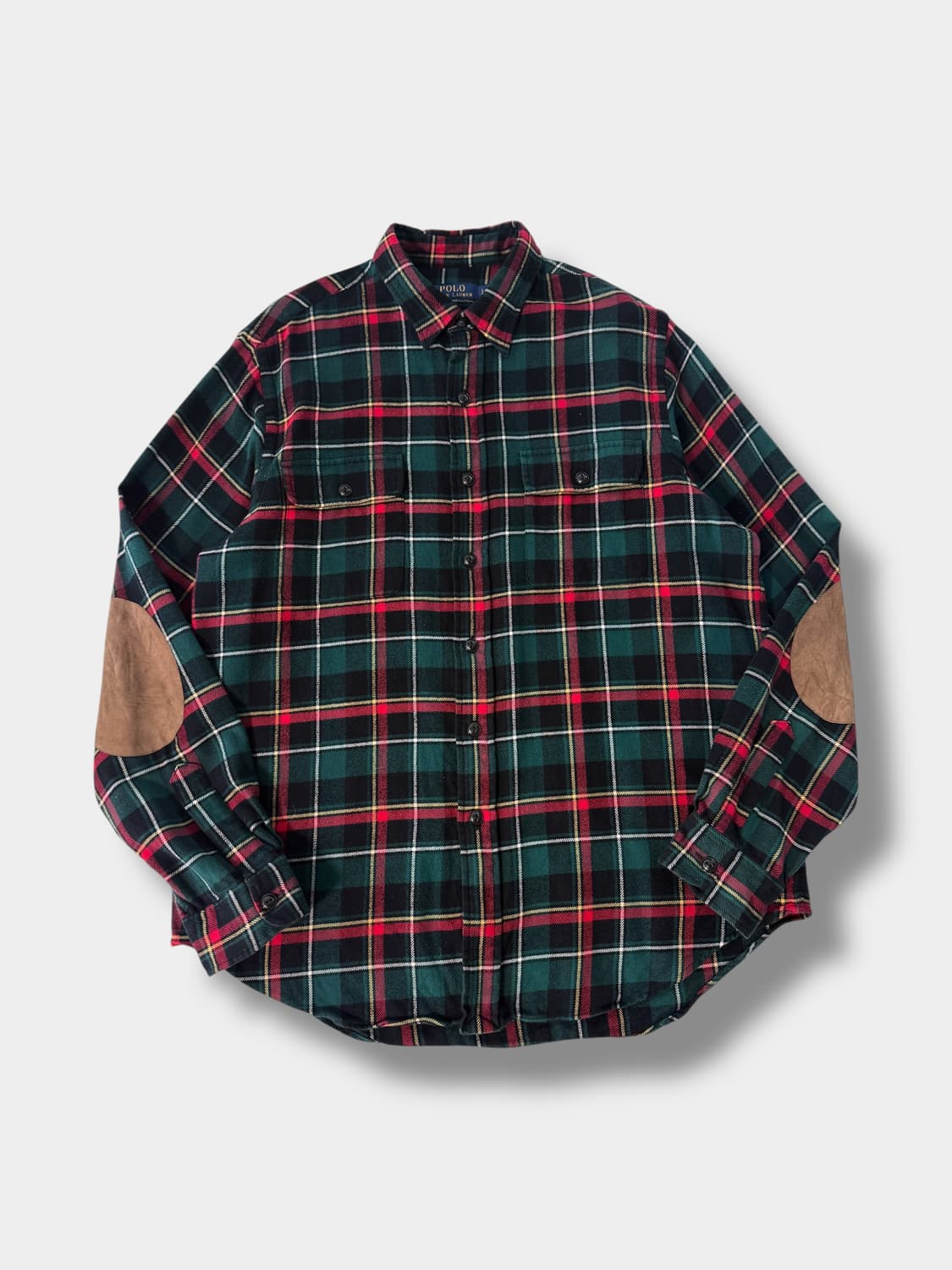 폴로 랄프로렌 루즈핏 신형 스웨이드 패치 플란넬 울 셔츠 상품이미지1