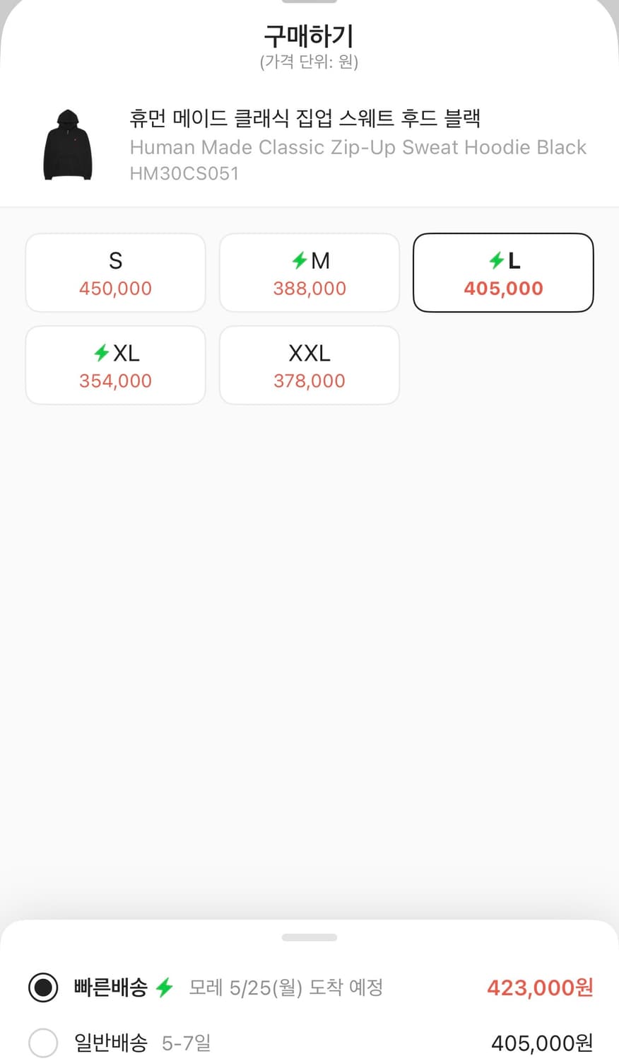휴먼메이드 후드 집업 블랙 L 상품이미지2
