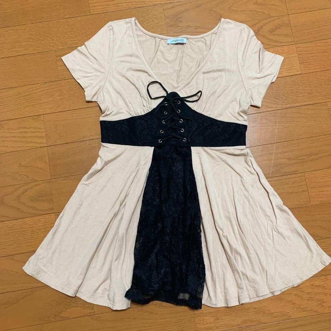 일본 빈티지 핑크 갸루 코르셋 반팔 튜닉 상품이미지1